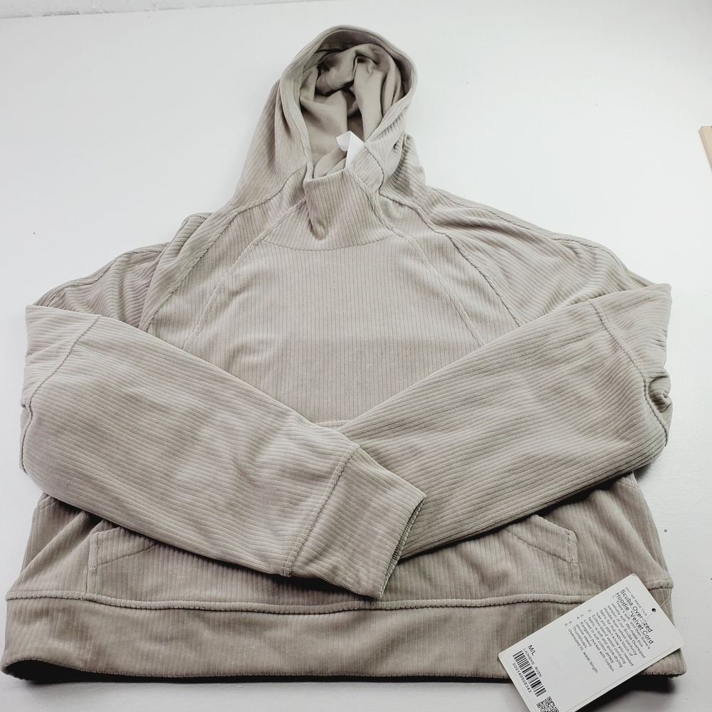Lululemon Women's Steady State Pullover Hoodie Bone Light Gray Sz M/L New